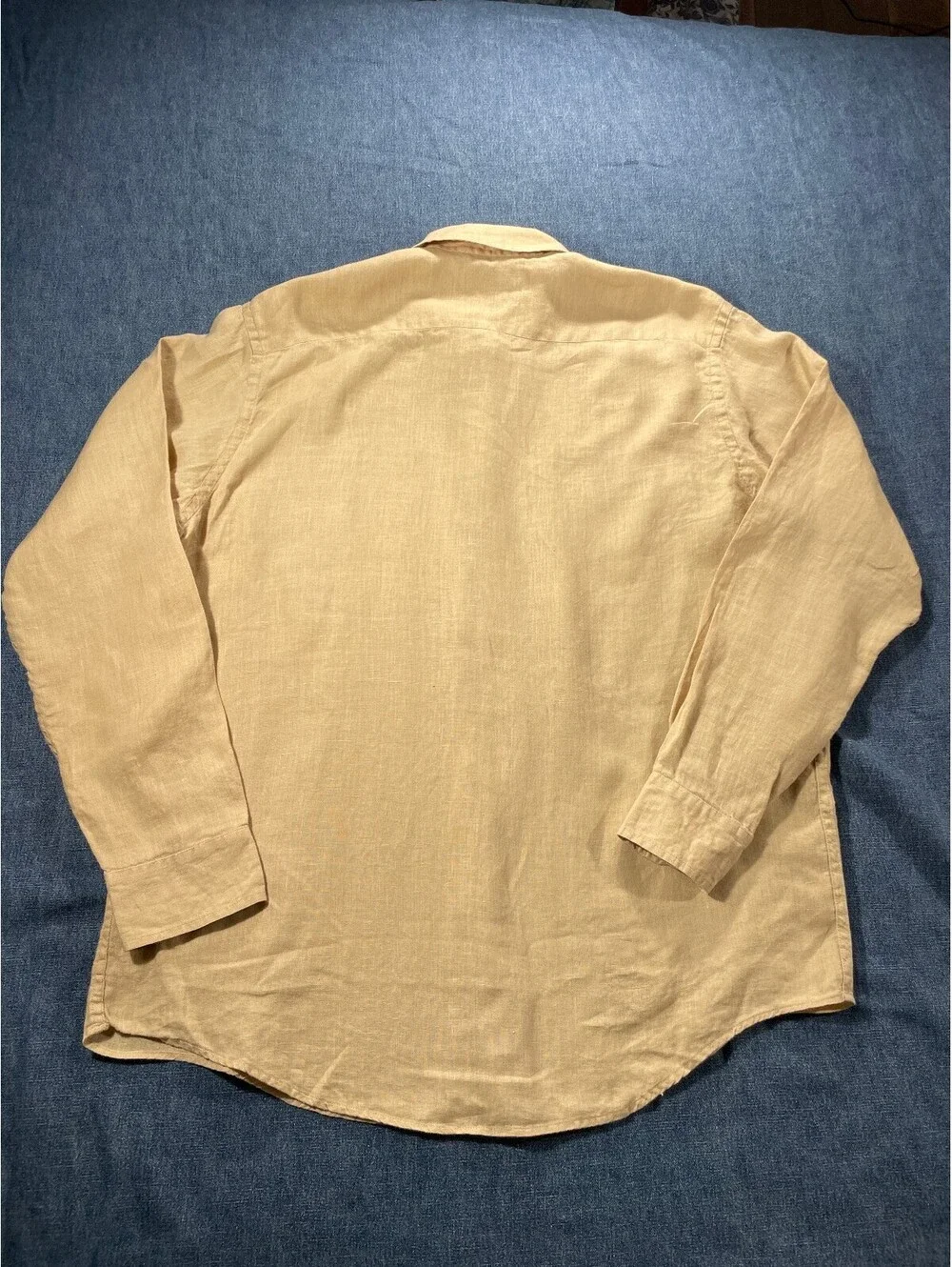 Men's Classic Banana Republic Large relaxed fit khaki linen shirt  button front